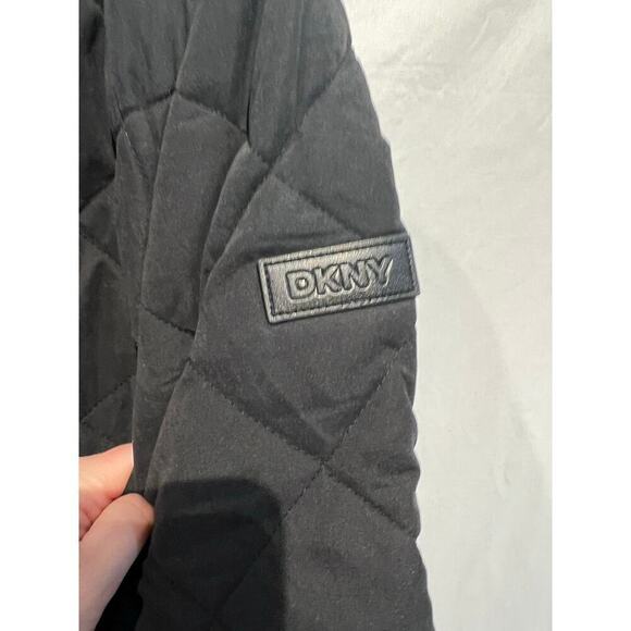 Women's DKNY Black Long Puffer Jacket, Hooded, NWT, XL - Picture 5 of 12